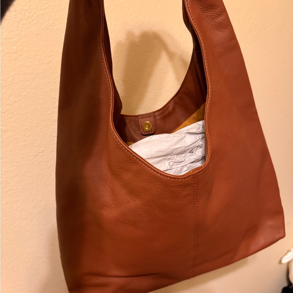 Chic Brown Leather Hobo Bag